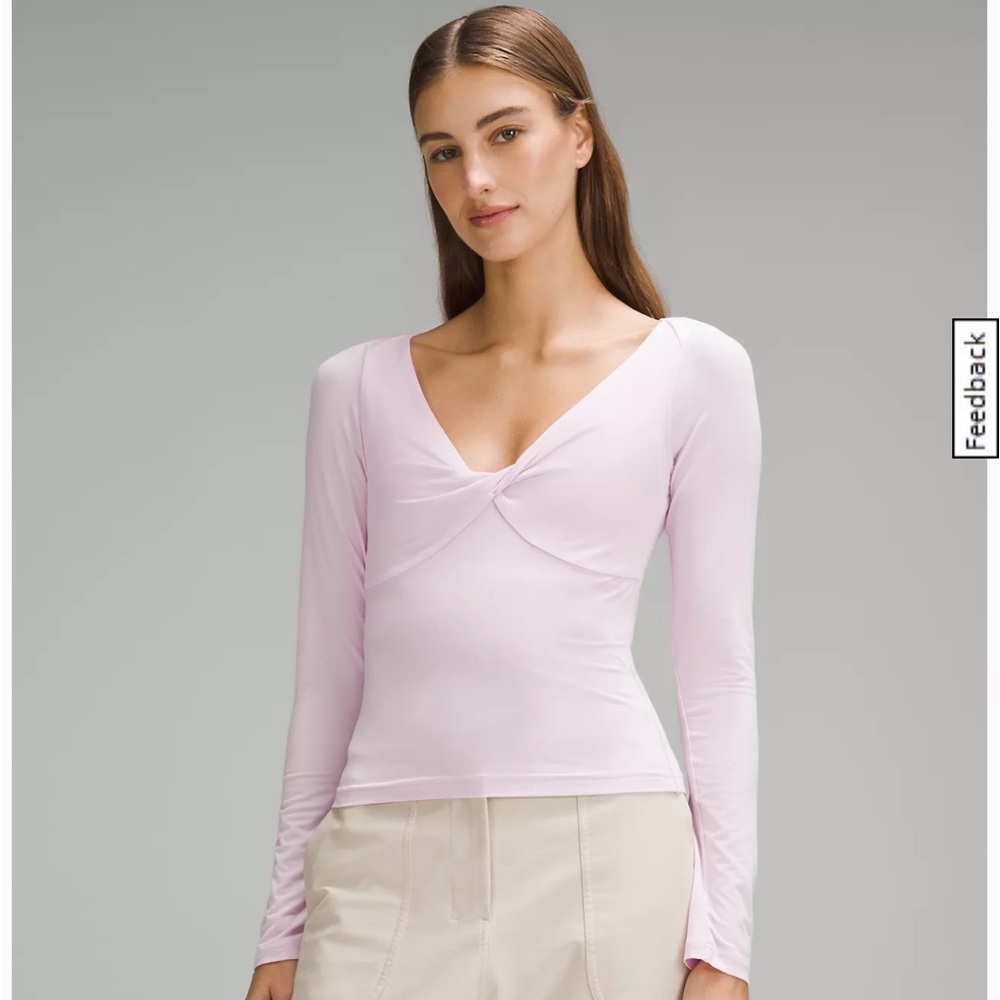 BLACK Lululemon silk blend V neck Long sleeve shirt